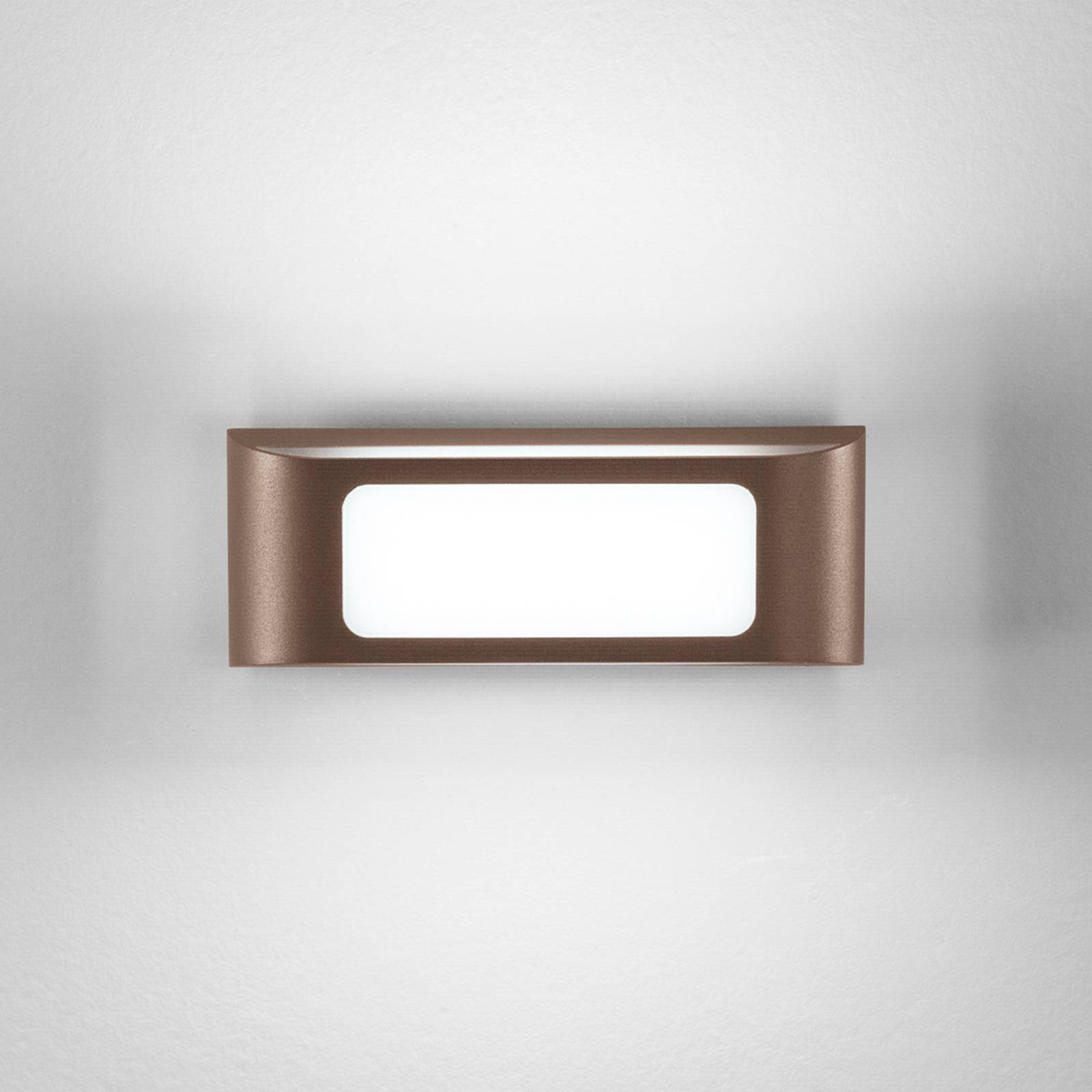 INTEC Kinkiet zewnętrzny LED Desert, brązowy / mosiężny, aluminium, nowoczesny