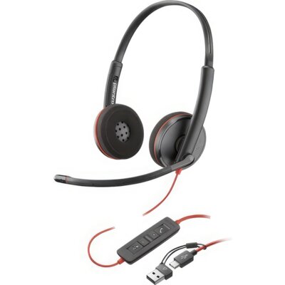Poly Blackwire 3220 Stereo USB-C + przejściówka USB-C/A