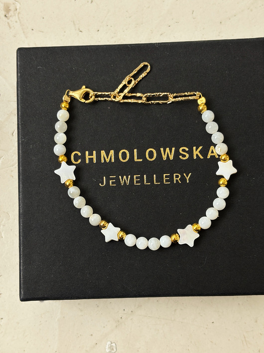 Bransoletka Kamień Księżycowy i gwiazdki