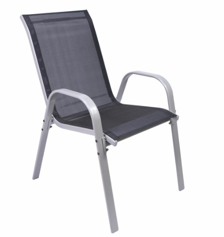 Krzesło ogrodowe BARI czarne, stalowe, sztaplowane 90x55x65 D106321