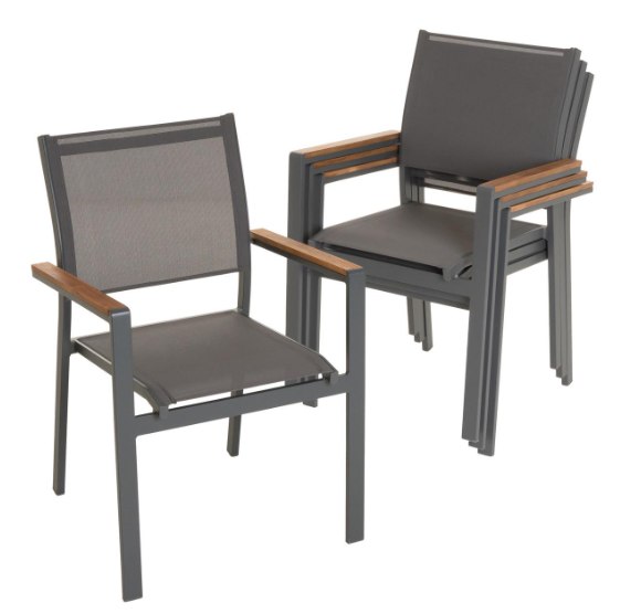 Krzesła balkonowe sztaplowane aluminiowe 4 szt. antracyt D106848