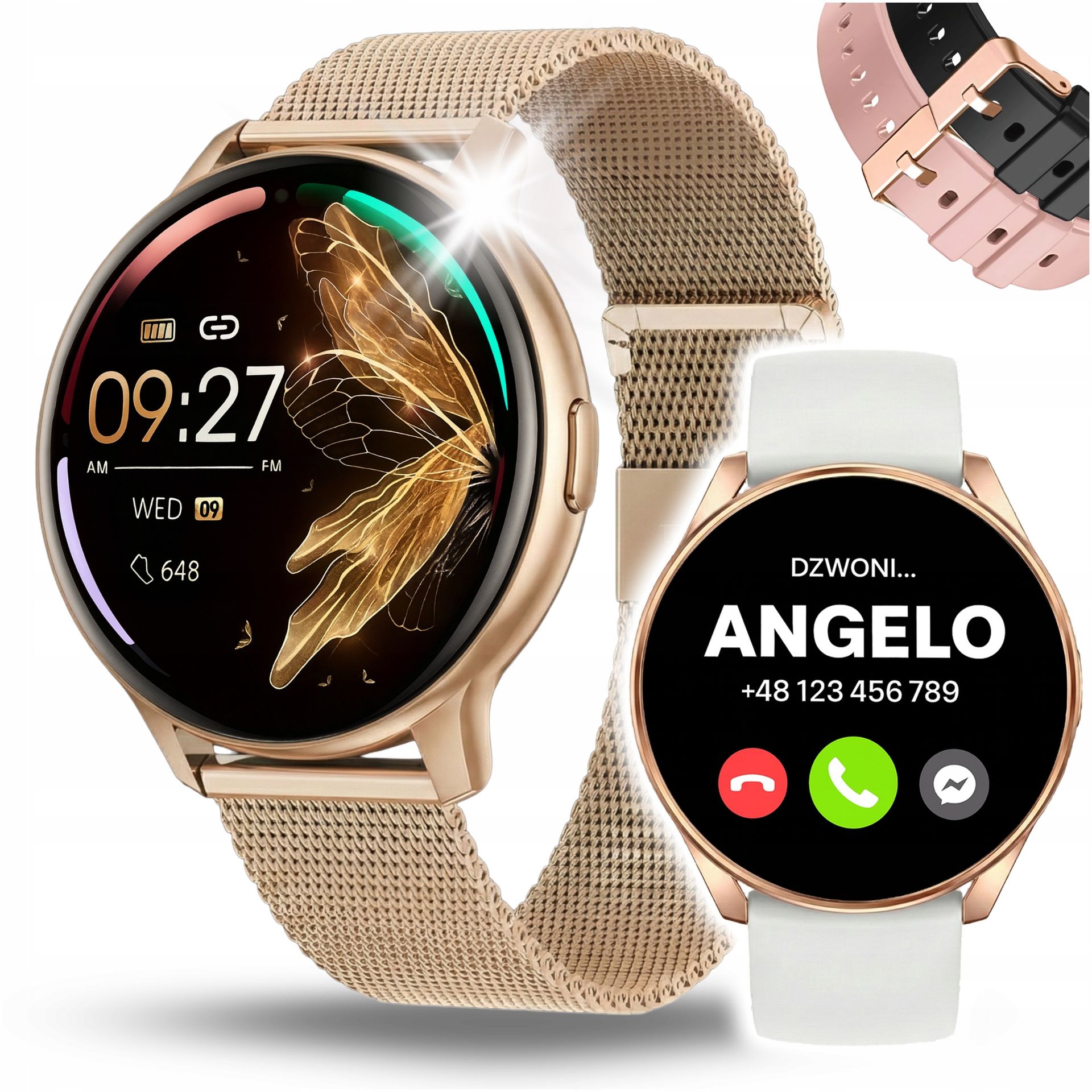 TEMU Smartwatch Damski Premium z Rozmowami, Polskie Menu, Duży Wyświetlacz 1,46