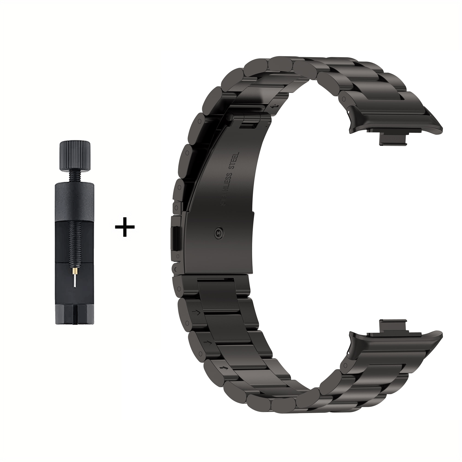 TEMU Pasek ze stali nierdzewnej do Redmi Watch 6 5 4/Mi Band 9 Pro 8Pro Metalowy pasek do zegarka, wymienny bransoletka, nie jest