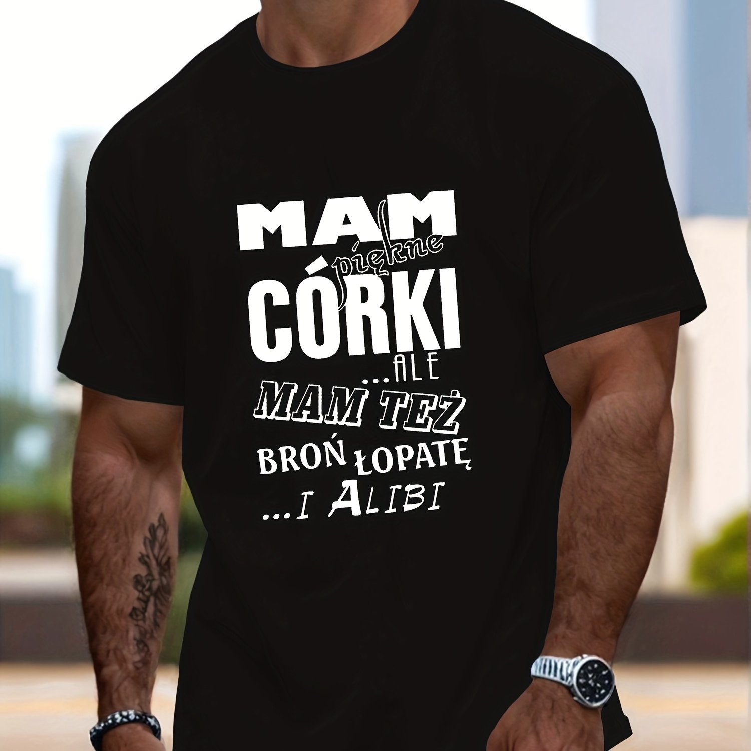 TEMU Męska Koszulka z Zabawnym Napisem - 100% Bawełna, Krótki Rękaw, Casual T-Shirt (Mam Çörküm, Ben Ne Yapamam) - Luźny Fason Okrągły Dekolt Letnia