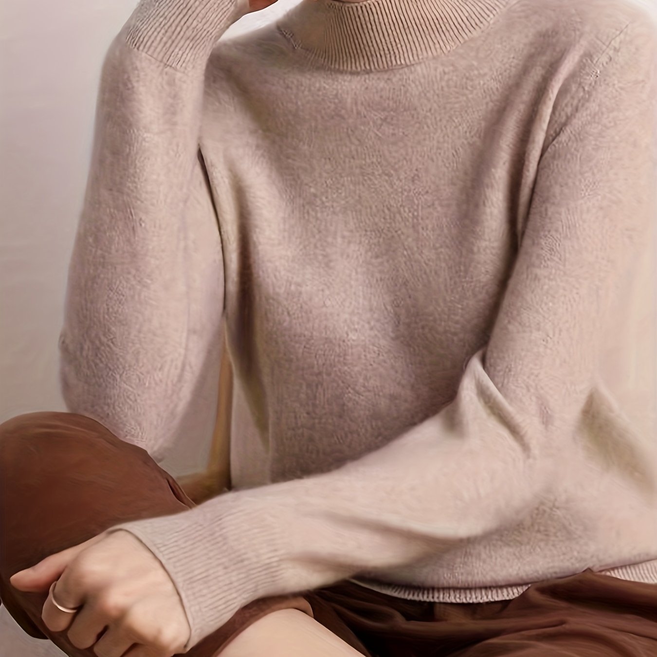 TEMU Popularna Casualowa i Stylowa Kolekcja Jesienno-Zimowa, Ciepła Damska Koszulka z Krótkim Rękawem, Elegancka i Uniwersalna Odzież Damska