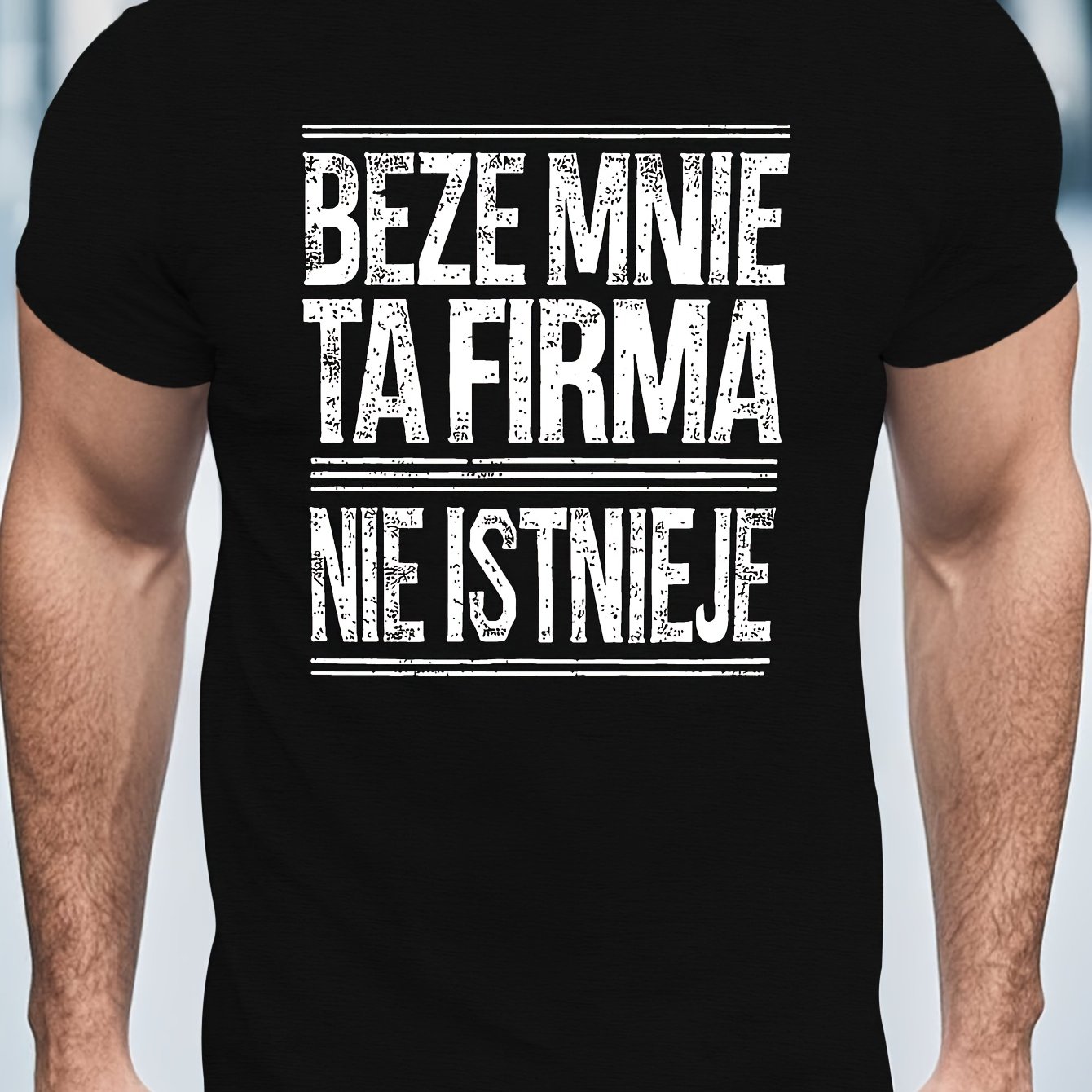 TEMU Męska Koszulka z Zabawnym Polskim Przysłowiem - 