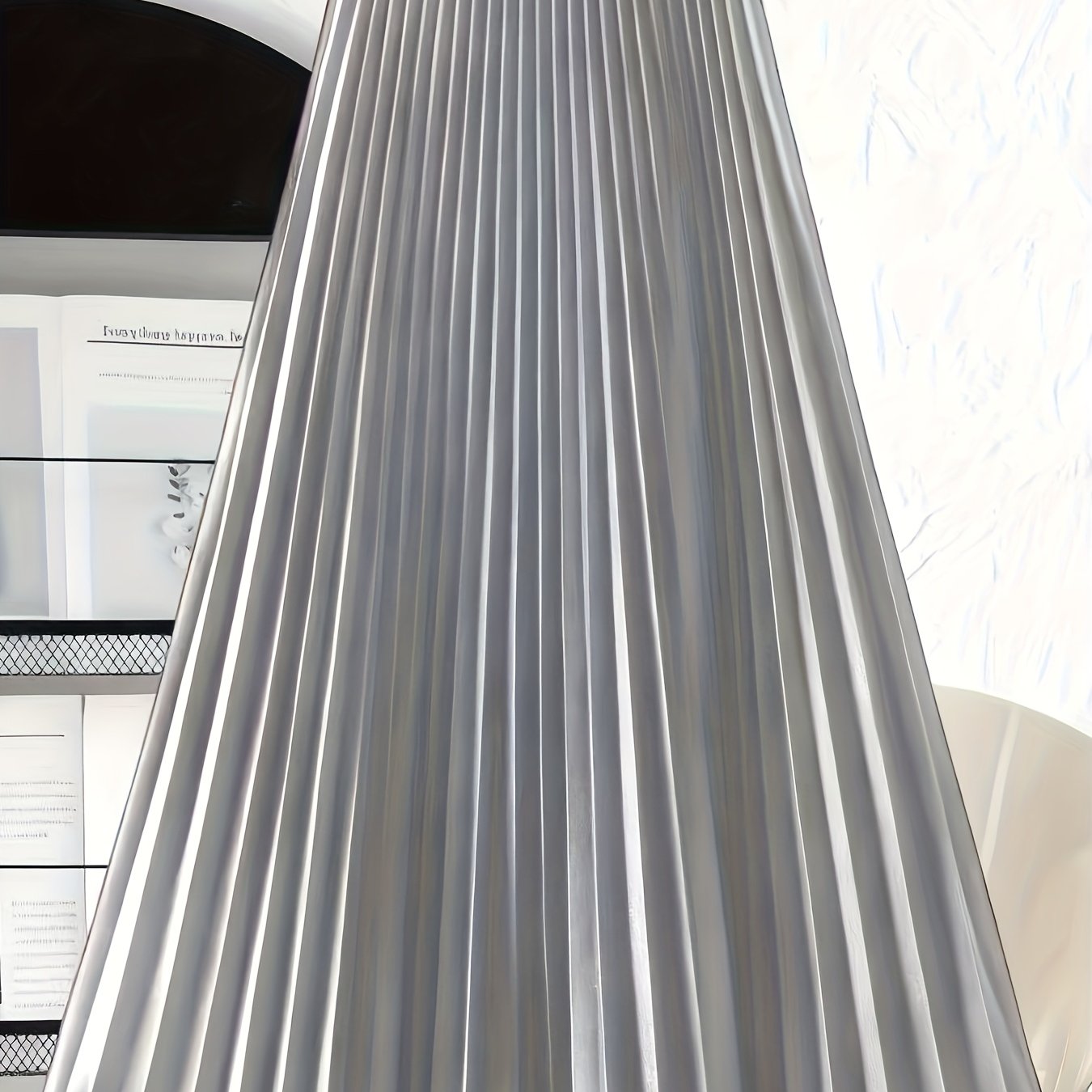 TEMU Elegancka Damska Plisowana Spódnica w Jasnoszare, Bez Elastyczności, Można Prać w Pralce, Uniwersalny Jednolity , Rozkloszowany Dół, Wzór z