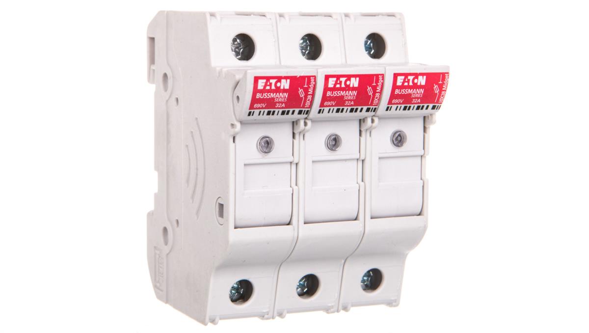Eaton Podstawa bezpiecznikowa cylindryczna 10x38mm 3P 32A CHM3DIU