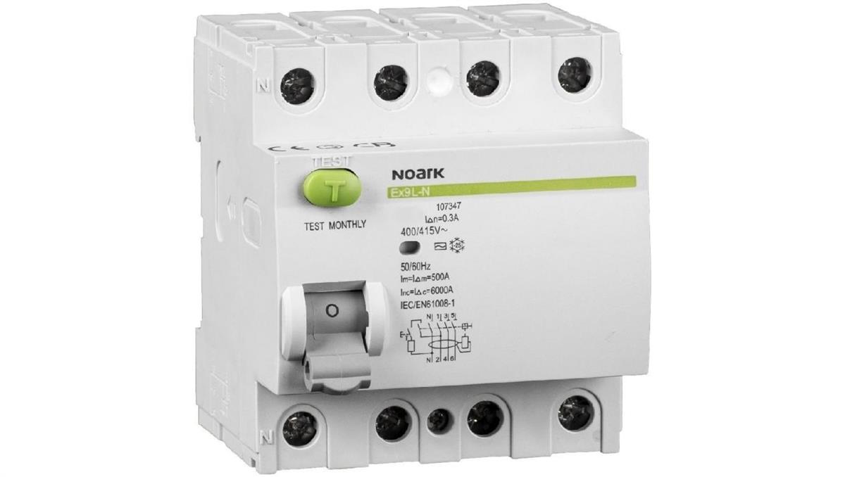 NOARK Wyłącznik różnicowoprądowy RCCB 3-fazowy 4-polowy 40A 300mA