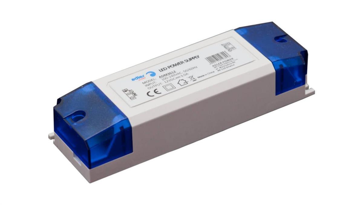 Zasilacz LED 24V 36W meblowy, plastikowa obudowa ADM3624