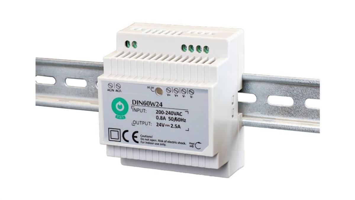 DIN60W15: Zasilacz DIN 15V/4A, plastic