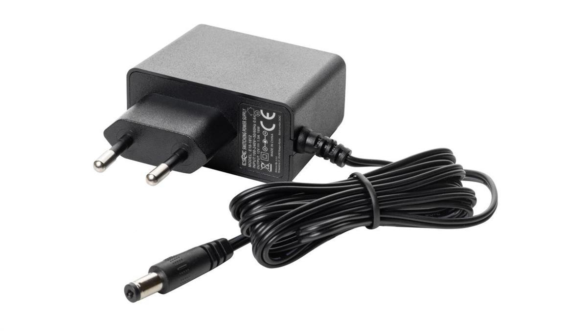 Zasilacz wtyczkowy ESPE 12V 1,5A 18W wtyk prosty 2,1x5,5mm