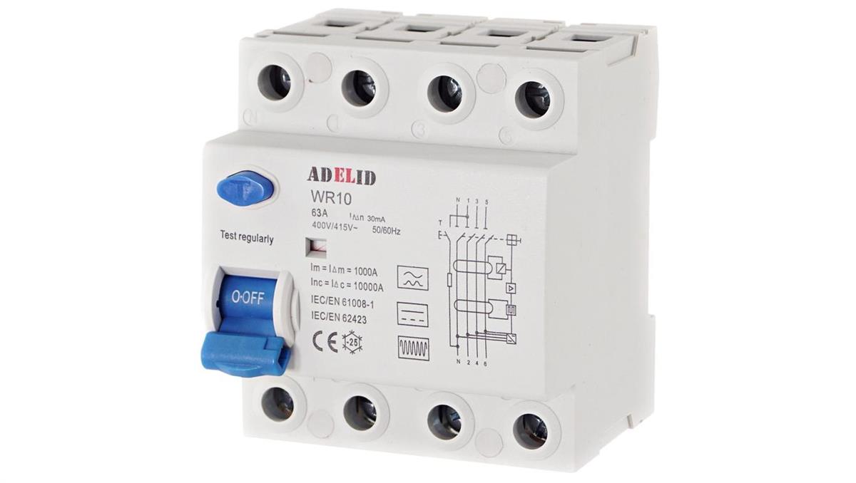 RÓŻNICÓWKA TYP B WALLBOX EV 63A RÓŻNICOWOPRĄDOWY WR10 63/4/30/B