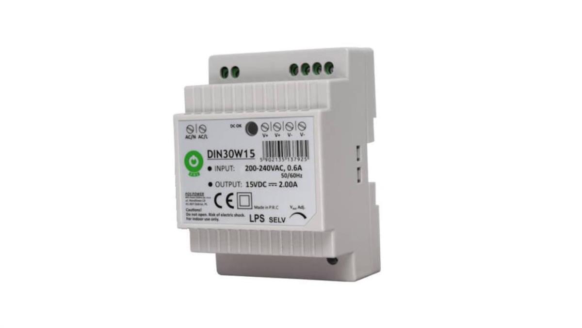 DIN30W15 Zasilacz na szynę DIN 30W 15V 2A