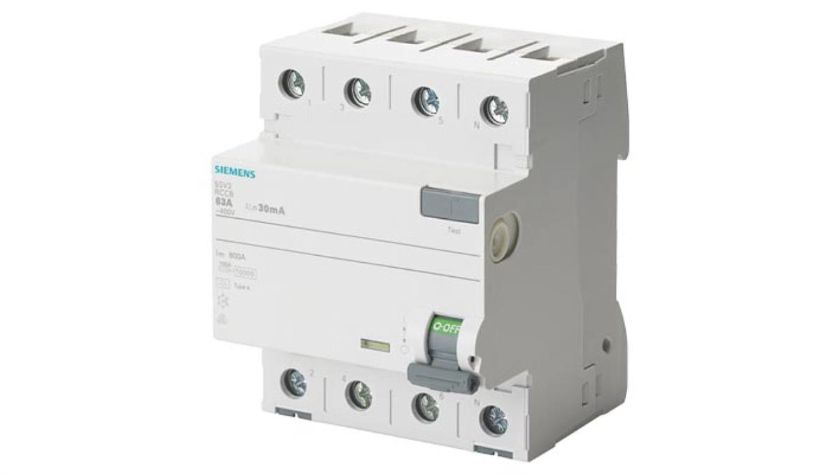 Siemens Wyłącznik różnicowoprądowy 4P 25A 30mA 400V 10KA typ F 5SV3342-3