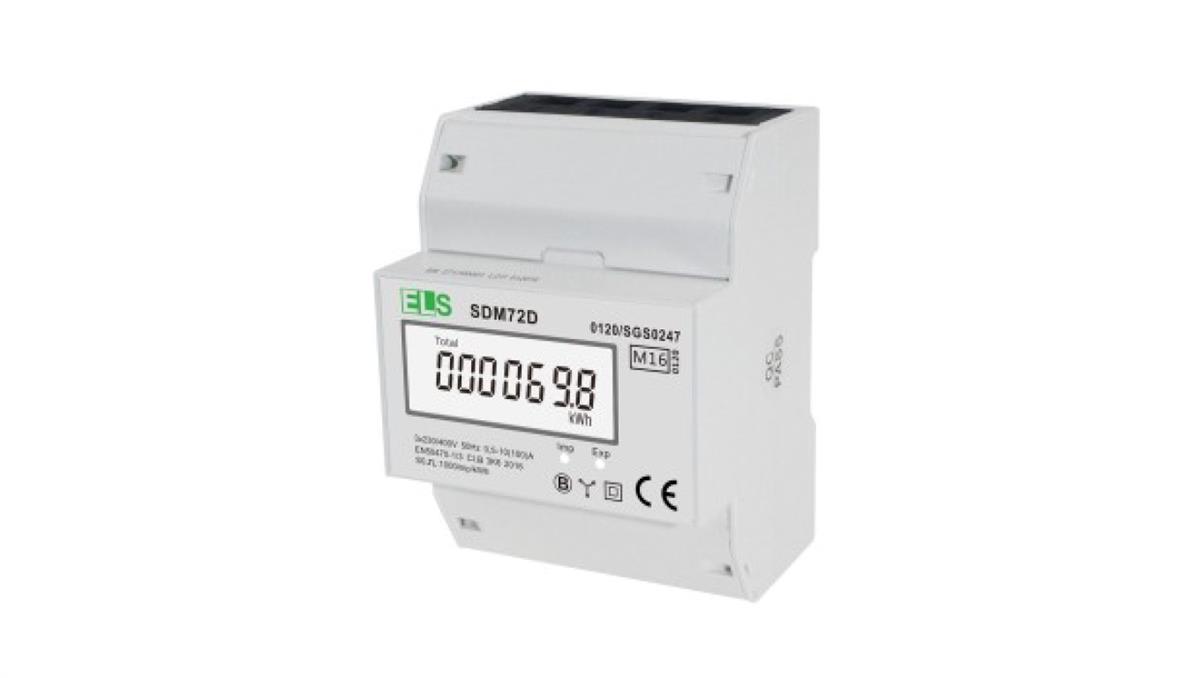 ELS Wskaźnik LCD 3-fazowy 100A 4-modułowy SDM72D