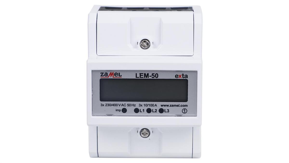 Zamel Licznik energii elektrycznej czynnej 3-fazowy cyfrowy 100A LEM-50 EXT10000322