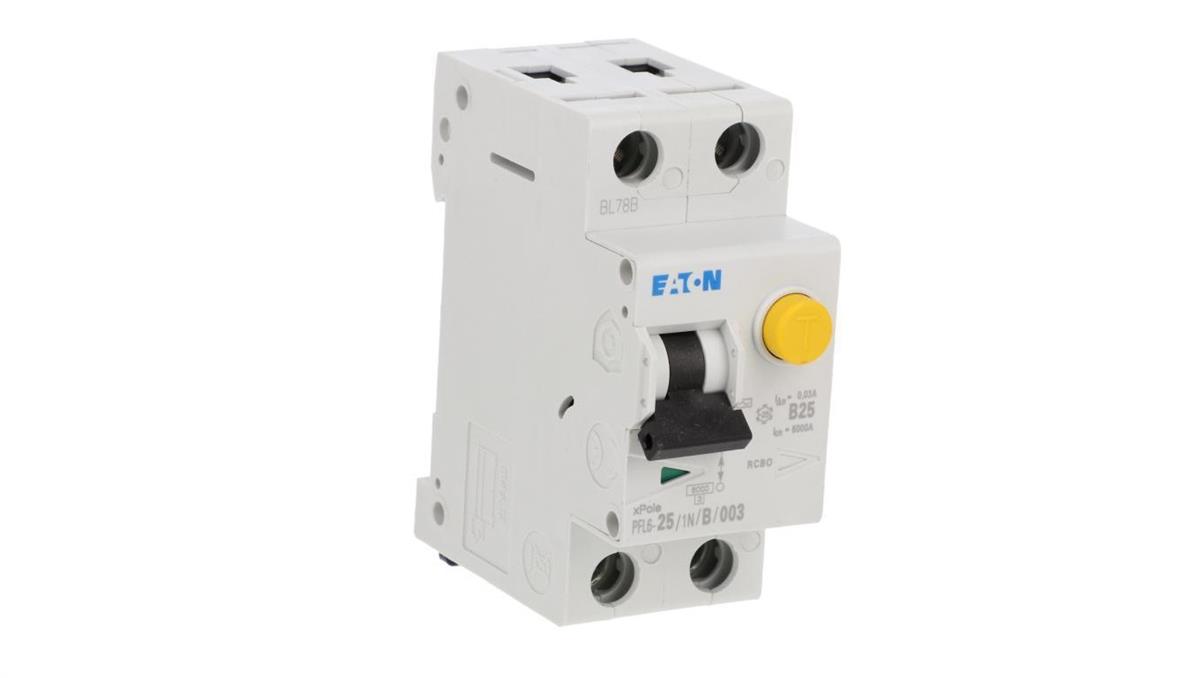 Eaton Wyłącznik różnicowo-nadprądowy 2P 25A B 0,03A Typ AC 6kA PFL6-25/1N/B/003 286433