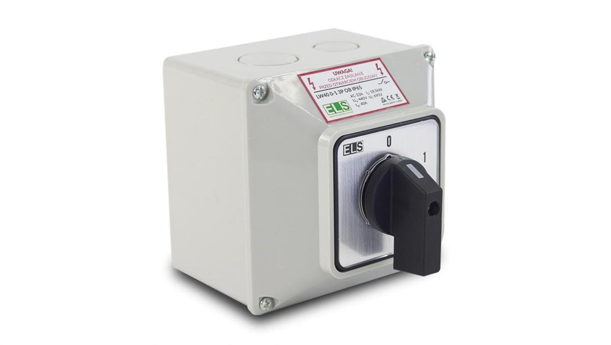 ELS Łącznik krzywkowy 0-1 16A 3P w obudowie IP65 / LW16 0-1 3P OB