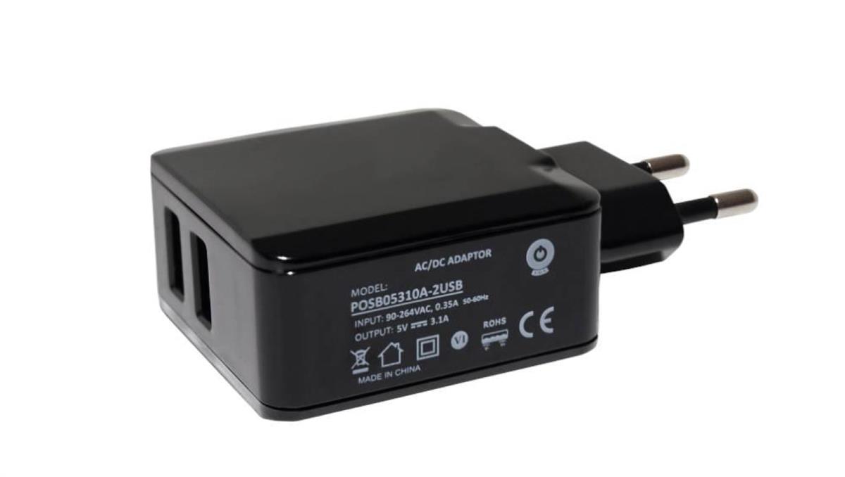 POSB05310A-2USB Zasilacz adapter 16.5W 5V 3.1A USB x2