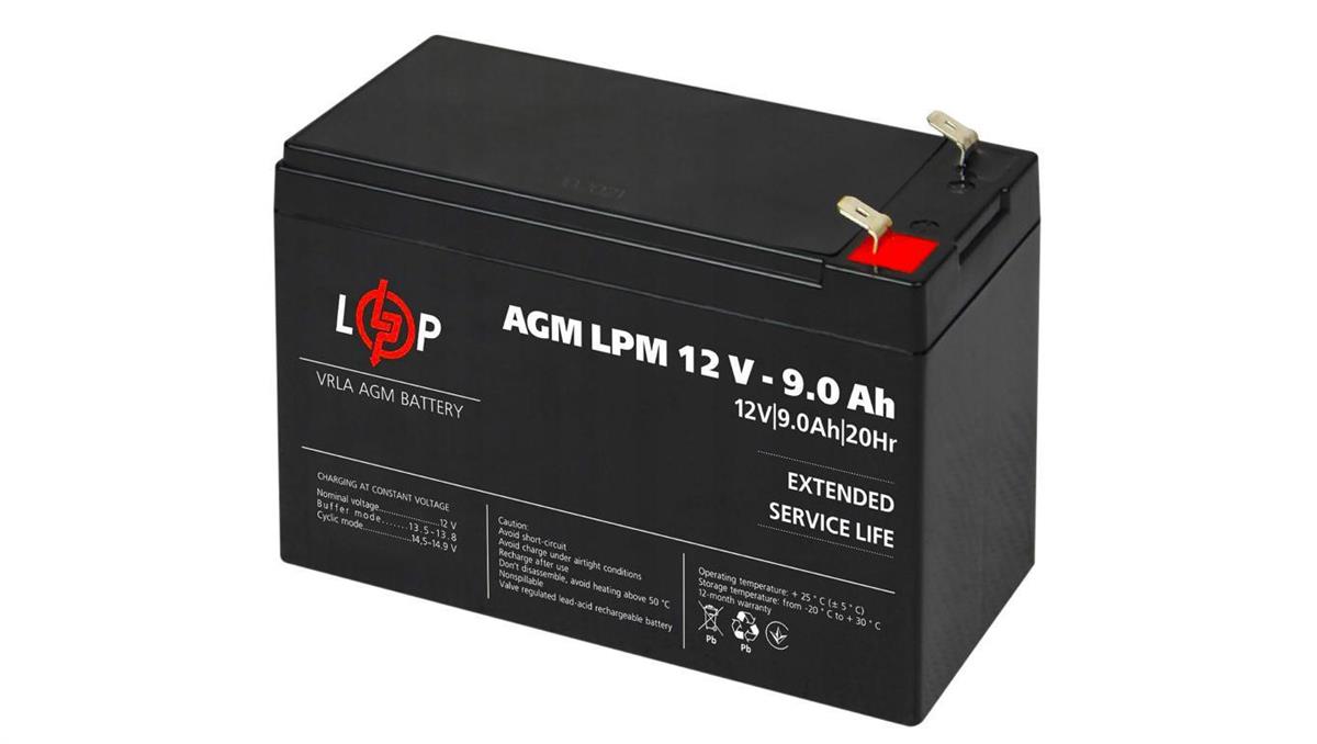LogicPower AKUMULATOR BEZOBSŁUGOWY AGM 12V 9Ah 108 Wh DO UPS ZASILACZE ALARMU ZABAWKI
