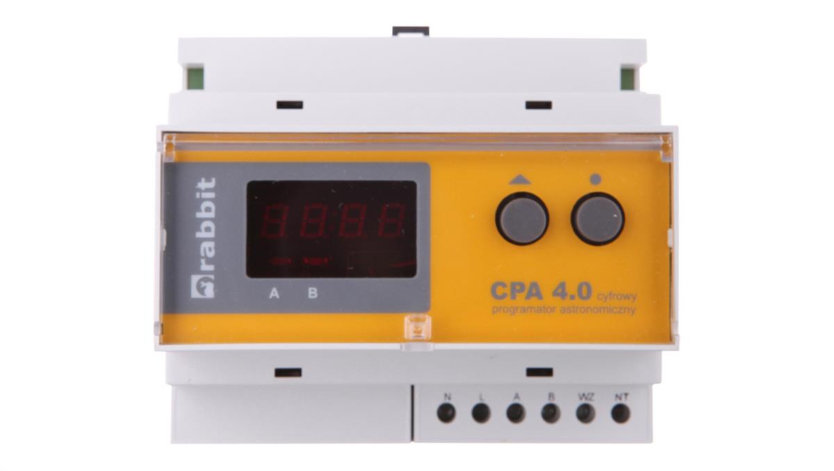 Rabbit Cyfrowy programator astronomiczny CPA 4.0 230V AC 105x90x60mm AC1: 6A/250VAC DC1: 6A/24 V DC RABB7012G1W1