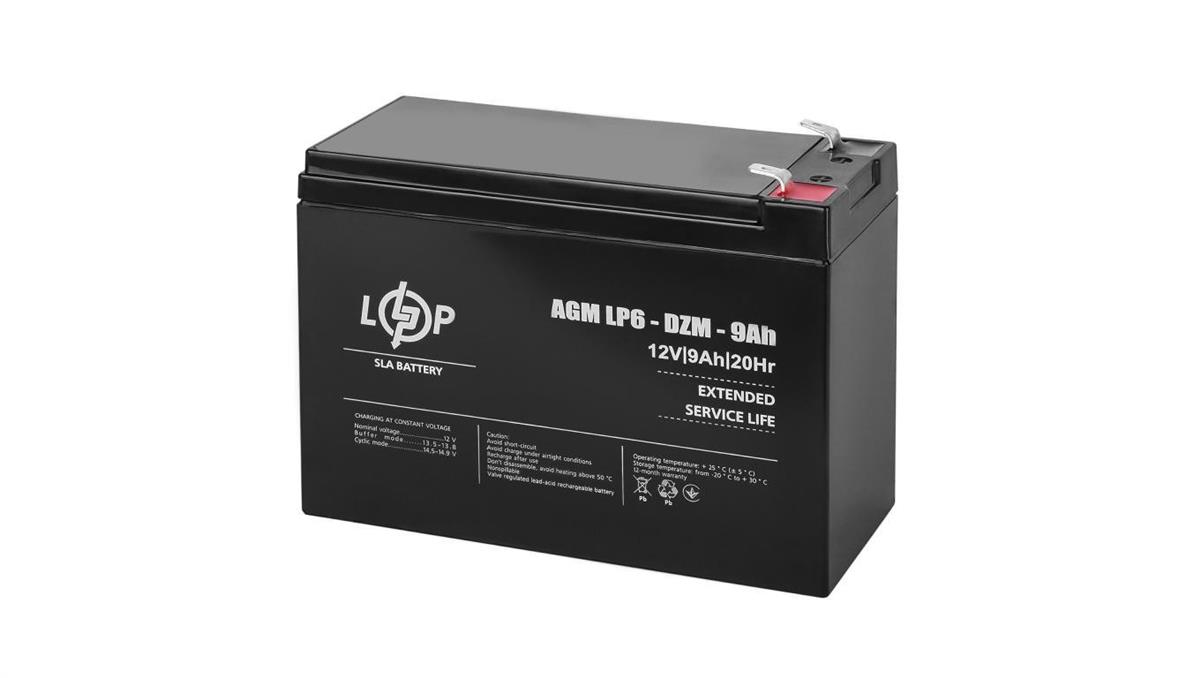 LogicPower AKUMULATOR TRAKCYJNY AGM DO WÓZKA TRAKTORA KOSIARKI ŁODZI 400 CYKLI 12V 9Ah