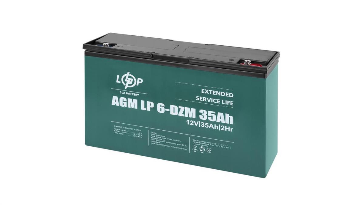 LogicPowerAKUMULATOR TRAKCYJNY AGM LP 6-DZM 12V 35AH DO SKUTERA WÓZKA INWALIDZKIEGO