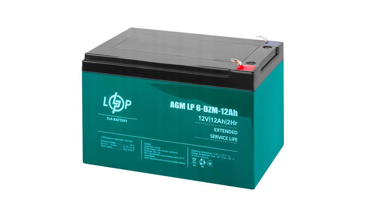 LogicPower AKUMULATOR TRAKCYJNY DO WÓZKA KOSIARKI ŁODZI 400 CYKLI 12V 12AH 72 Wh