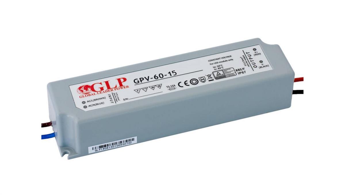 GPV-60-15 Zasilacz impulsowy do LED 60W 15V/4A IP67 hermetyczny