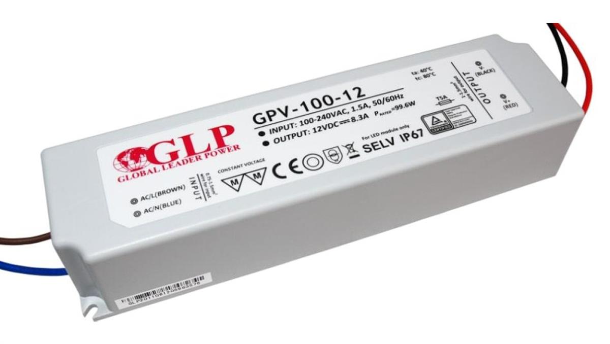 GPV-100-15 Zasilacz LED 100W 15V/6,7A IP67 hermetyczny