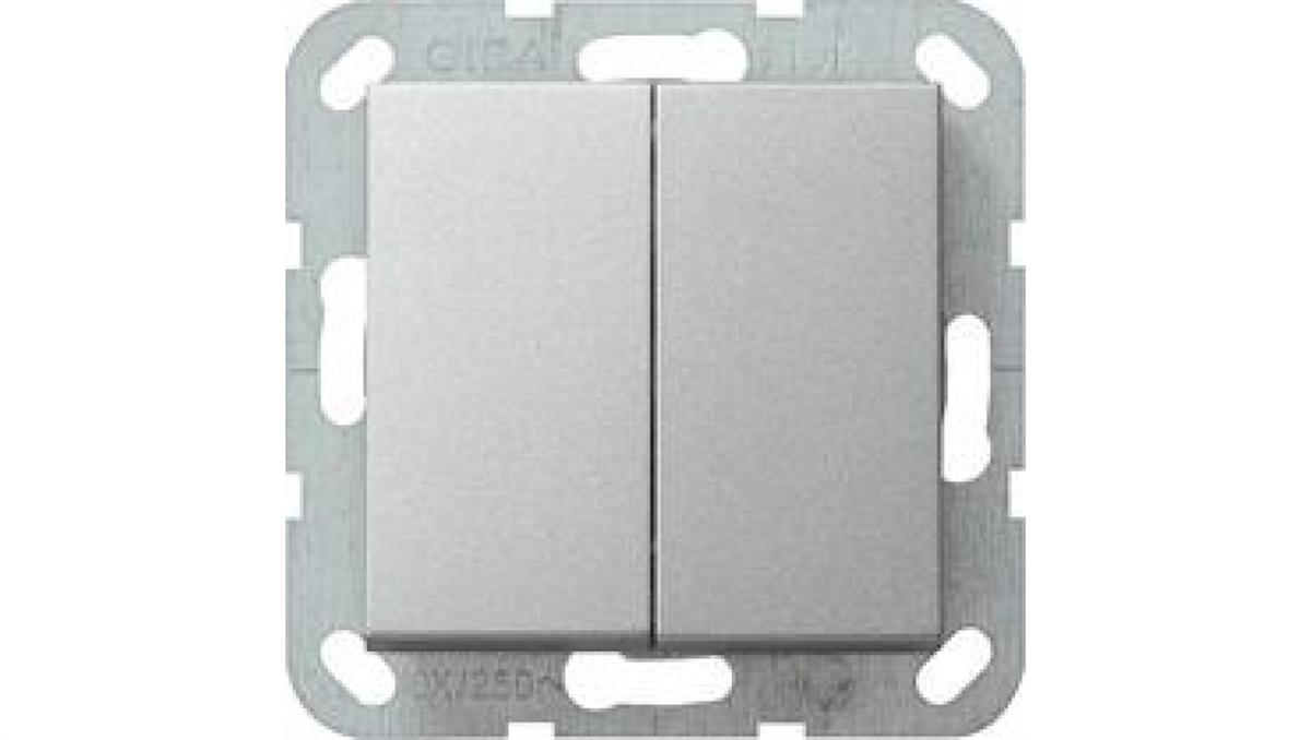 Gira Wyłącznik podwójny Gira System 55 aluminium