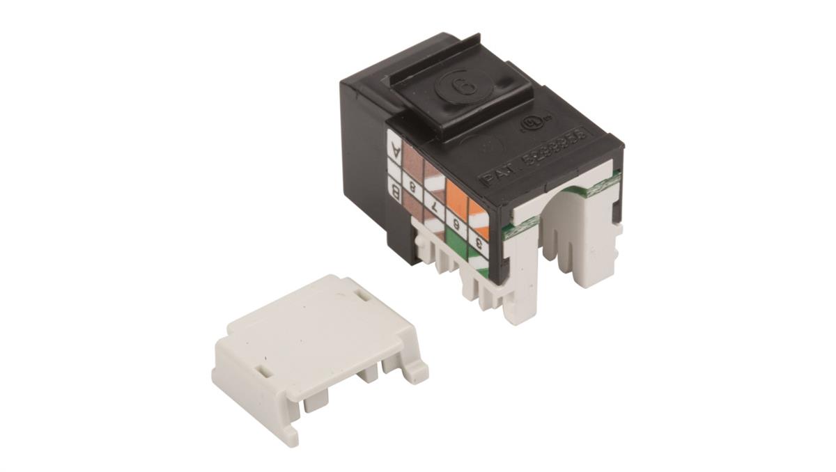 Simon Connect Wkład gniazda komputerowego pojedynczy RJ45 kat.6 nieekranowany czarny CJ645U UTP