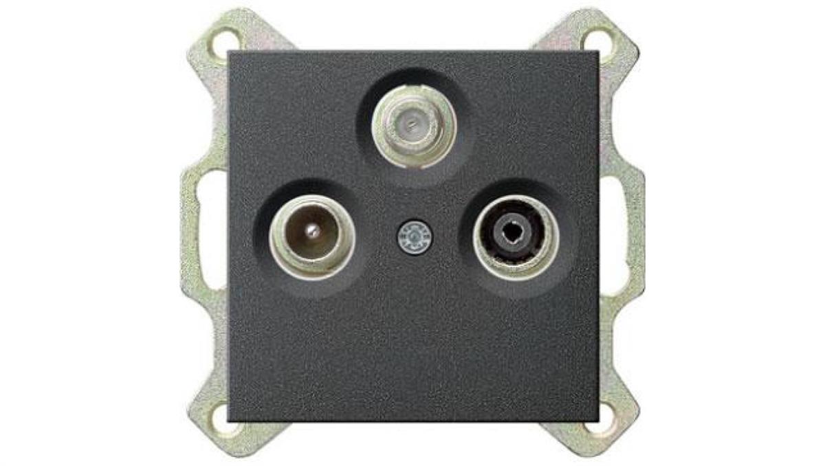 Gniazdo RTV-SAT końcowe Gira System 55 antracyt