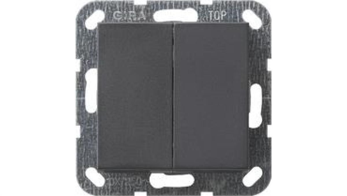 Gira Wyłącznik podwójny schodowy Gira System 55 antracyt