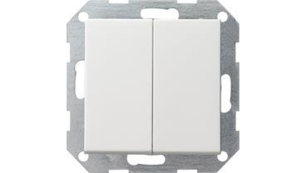 Gira Wyłącznik podwójny schodowy Gira System 55 biały matowy