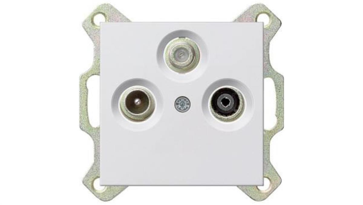 Gniazdo RTV-SAT końcowe Gira System 55 biały połysk