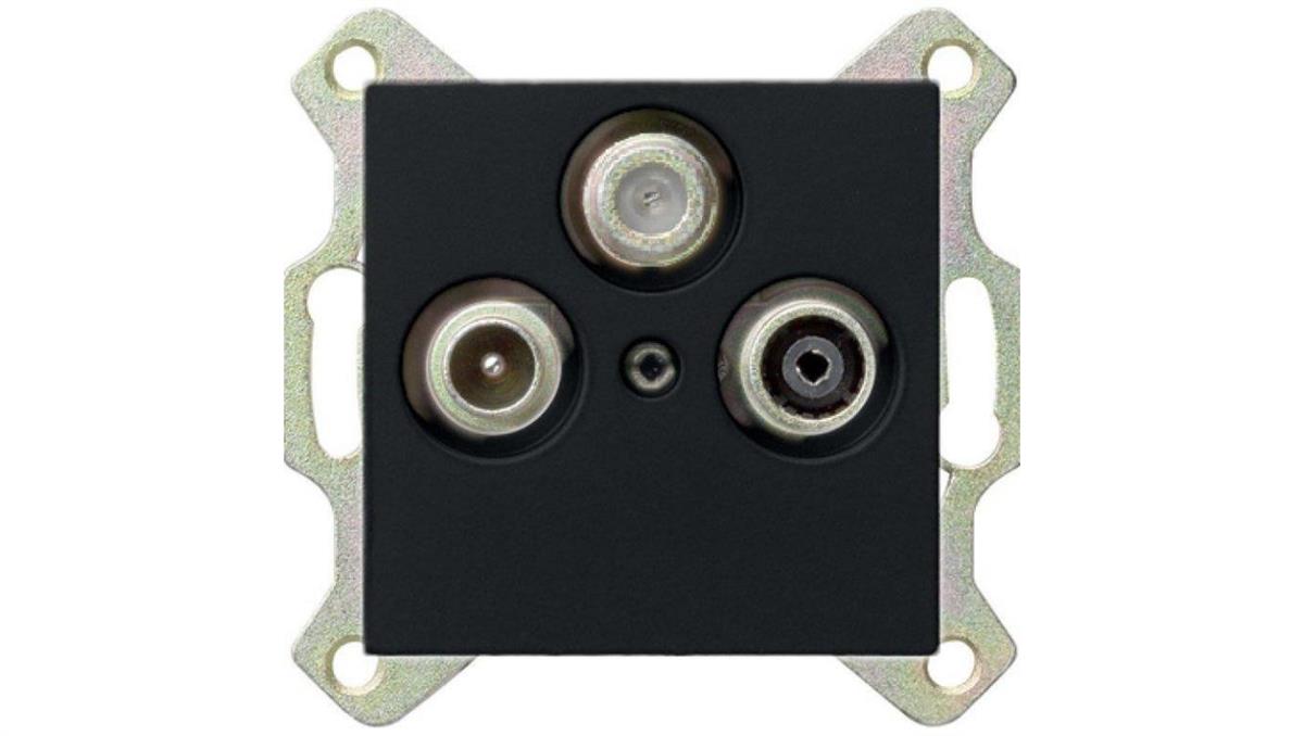 Gira System 55 Gniazdo RTV-SAT końcowe czarny mat