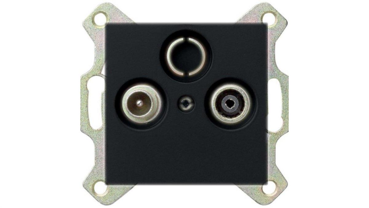 Gira System 55 Gniazdo RTV końcowe czarny mat