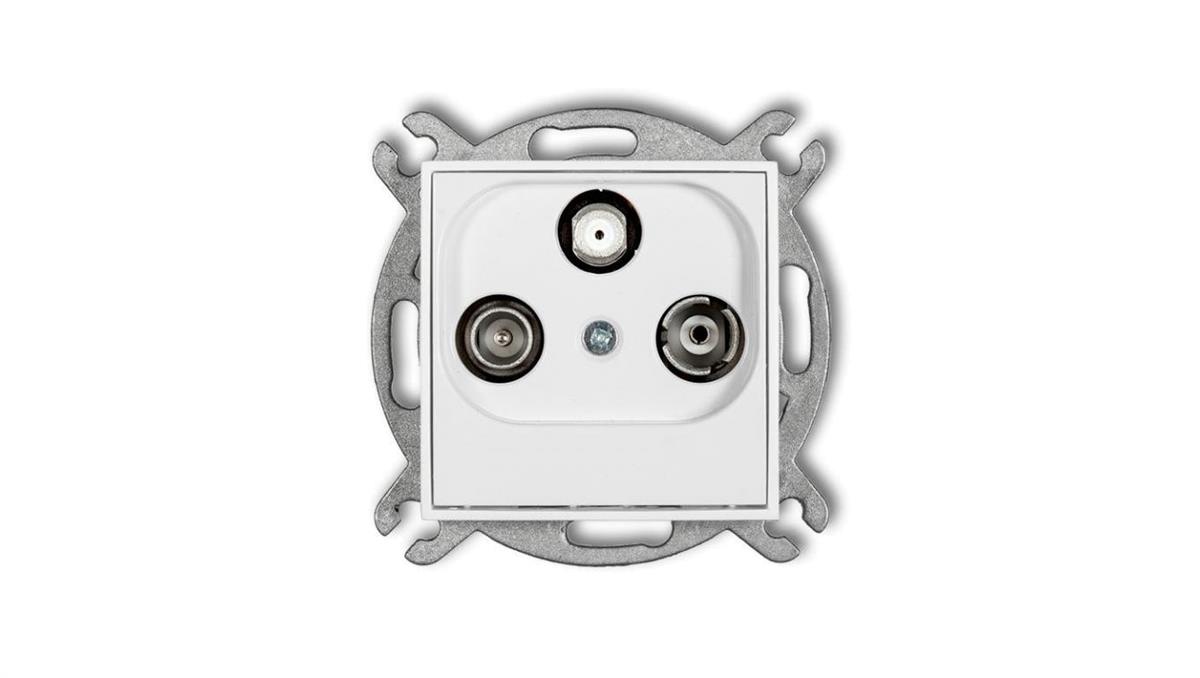 MINI Mechanizm gniazda abonenckiego RTV-SAT końcowego 1,5dB biały mat 25MGS