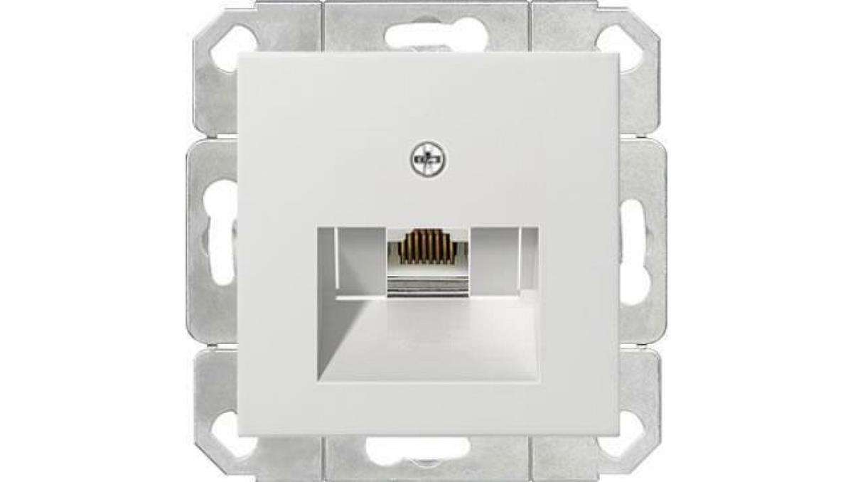 Gniazdo komputerowe poj. RJ45 cat. 6 Gira System 55 biały mat