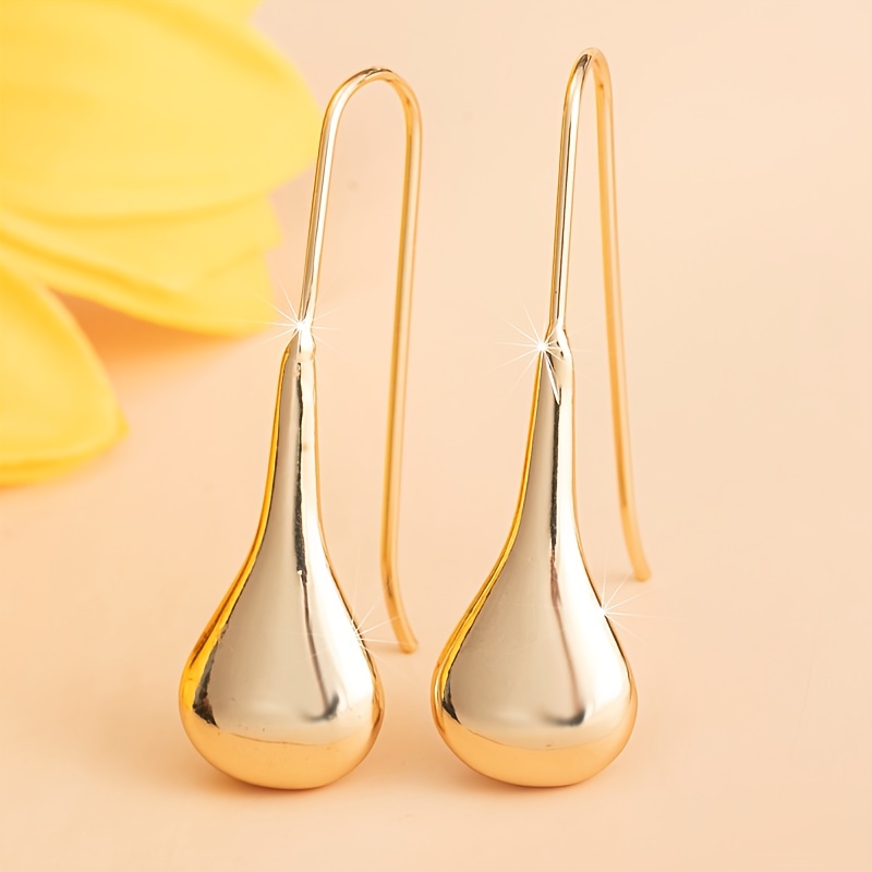 TEMU Stylowy zestaw geometrycznych kolczyków w kształcie kropli wody dla kobiet, idealny na wesela, zaręczyny i imprezy (bez pudełka)