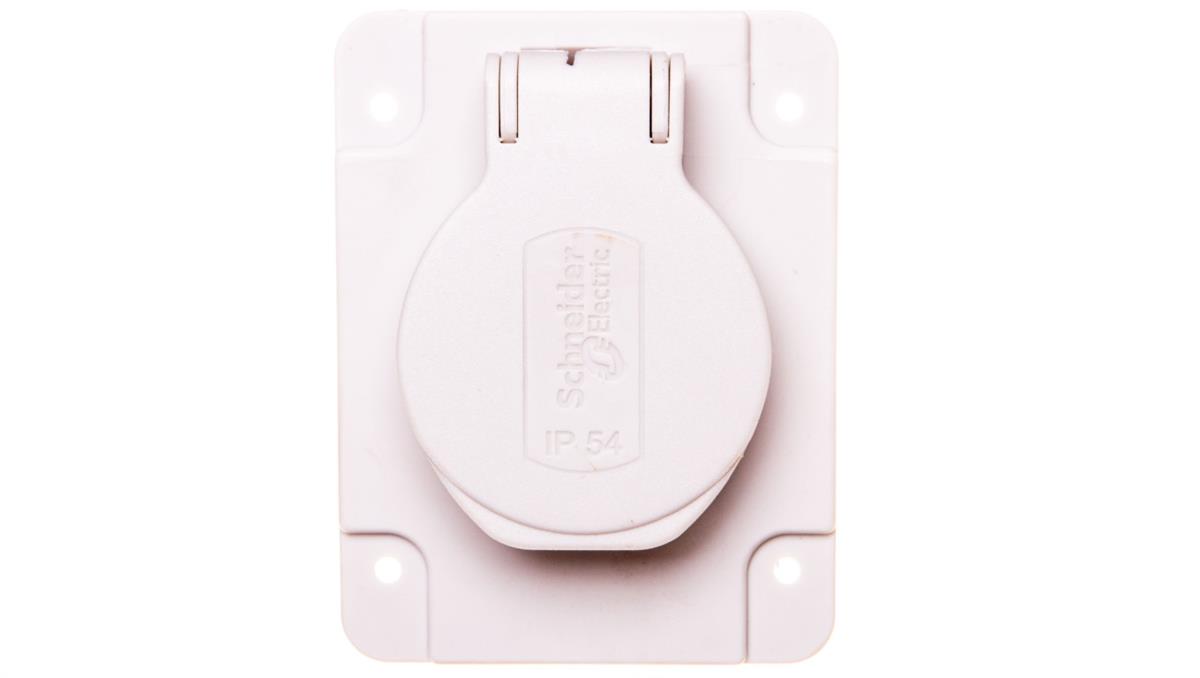 Gniazdo PK, szare, 2p+PE, 10/16A, 250 V, francuskie, IP54, podtynkowe PKN61G