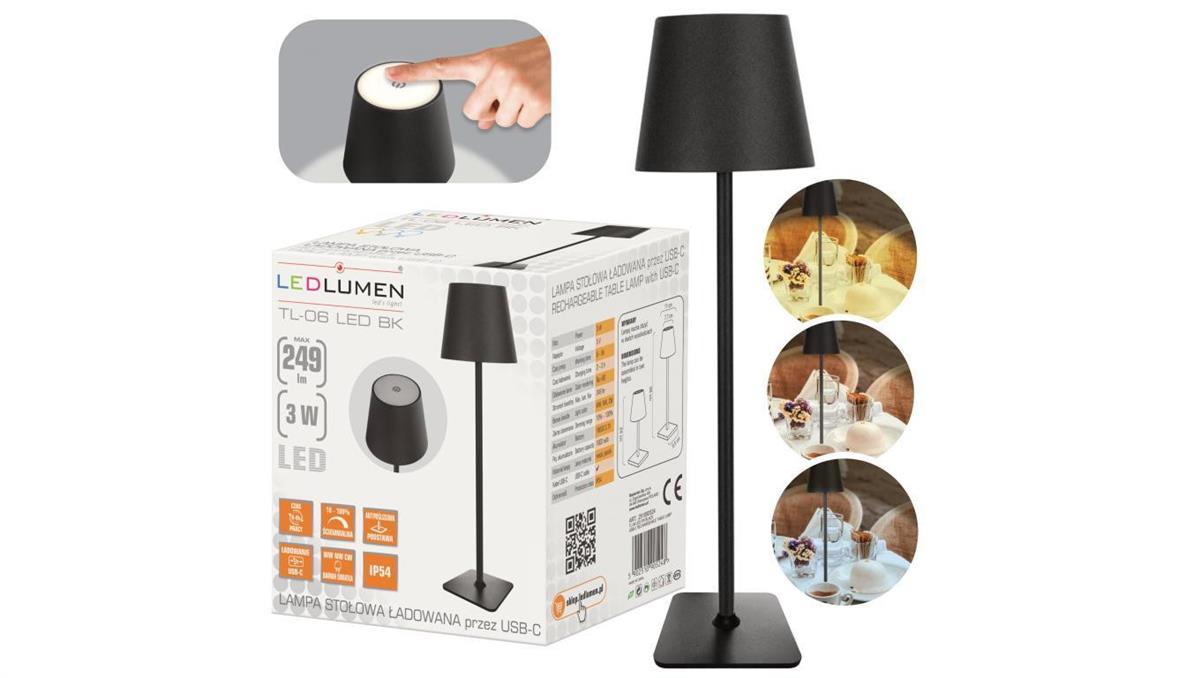 Lampka stołowa TL-06 LED 3W BLACK