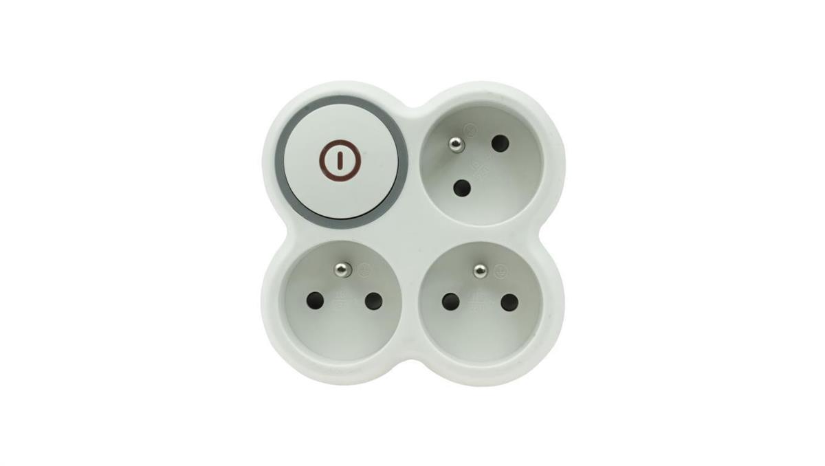 PLASTROL Rozgałęźnik wtyczkowy trzykrotny z/u z włącznikiem R-31WS/B W-72008