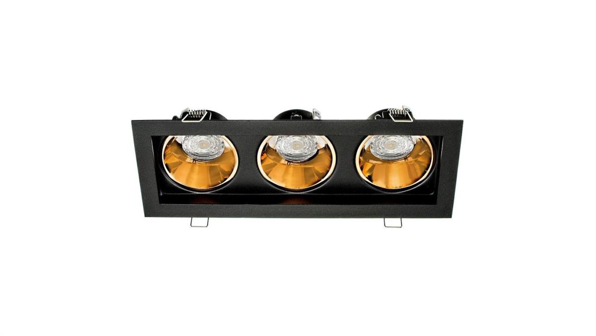 Oprawa Malachit-3KN-SB/SB/RG czarny piaskowany / czarny piaskowany / złoty stop aluminium i cynku