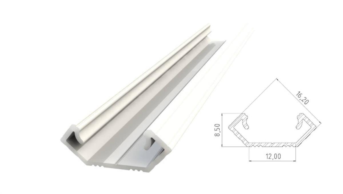 Narożny profil ALU biały lakier 1000mm CORNER white lacquer