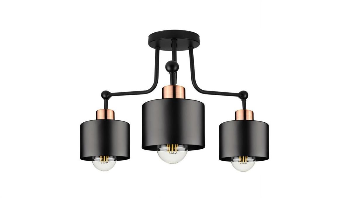 Lampa LOFT ABI-G P2 3xE27 plafon czarno złota