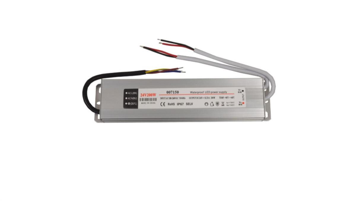 Zasilacz LED 24V 200W napięciowy IP67 aluminium