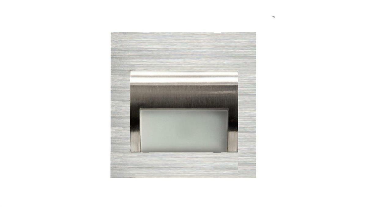 Oprawa Beryl srebrna szczotkowana zimna 6500K 1,5W 12V DC 9 led smd 3014 kwadrat do puszki fi 60